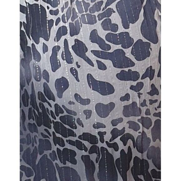 Peter Nygard Womens Sleeveless Maxi Dress M Black Gray Y2K Metallic Print Chic - Picture 3 of 7